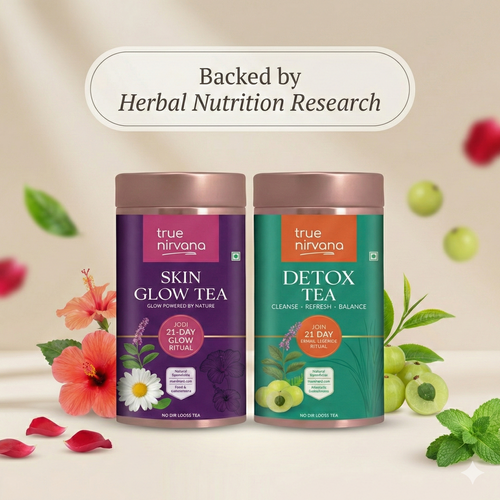 TrueNirvana Skin Glow + Detox Tea Combo for Clear Glow