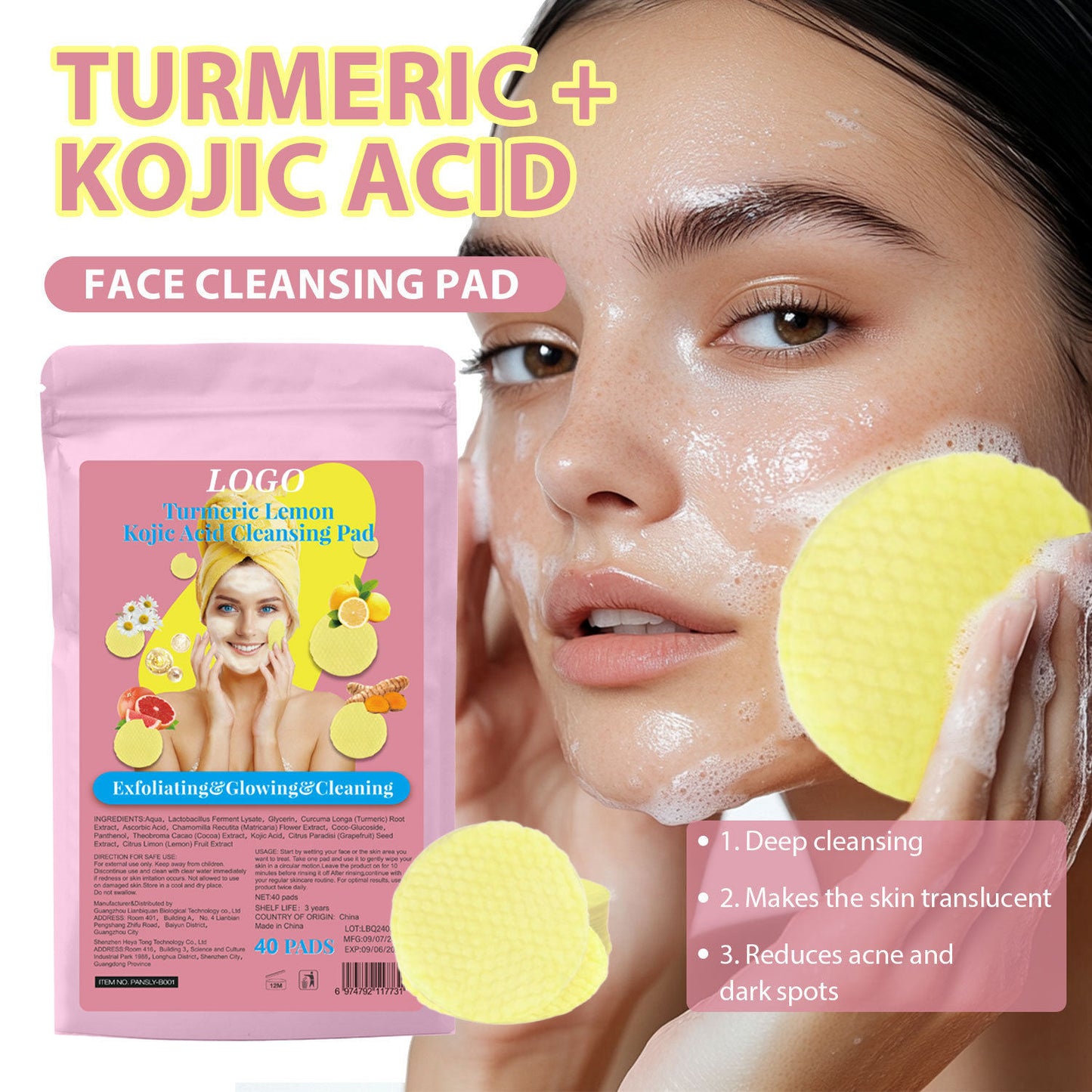 Kojic Acid and Turmeric Cleansing Pads